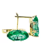 8K žlté zlato 333 Emerald náušnice vec021x-em Russian Soviet USSR Vintage style Art Deco style